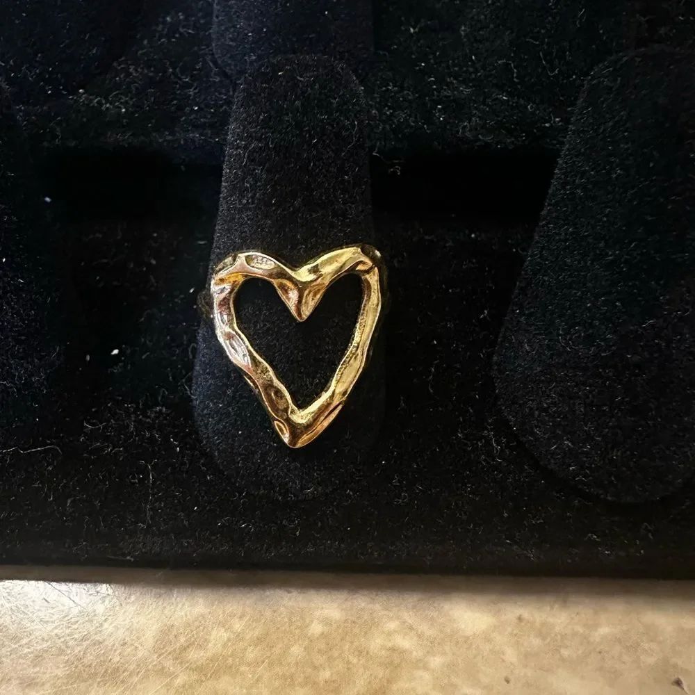Gold Plated Heart-Shaped Ring